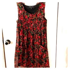 Red floral dress